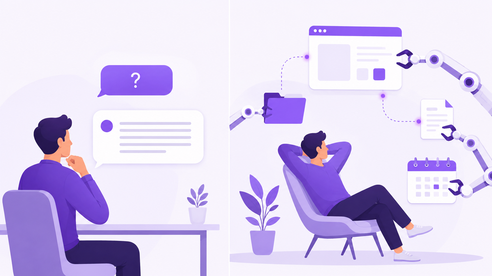 Diagrama que muestra la diferencia entre un chatbot que responde y un agente de IA que actúa sobre el mundo