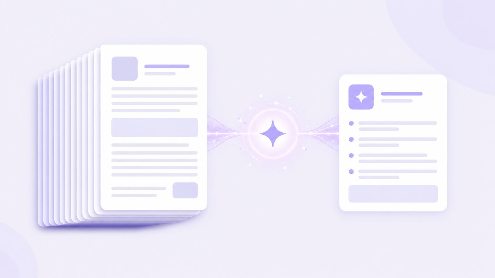 Documento PDF transformándose en un resumen corto gracias a inteligencia artificial